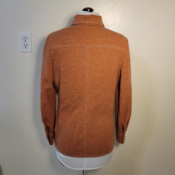 Act III: Women's Small Vintage Western Burnt Orange Button down Shirt Shacket - Picture 4 of 9